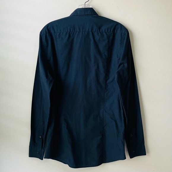 H&M button down mens navy blue Dress Shirt easy iron size small - Picture 11 of 11